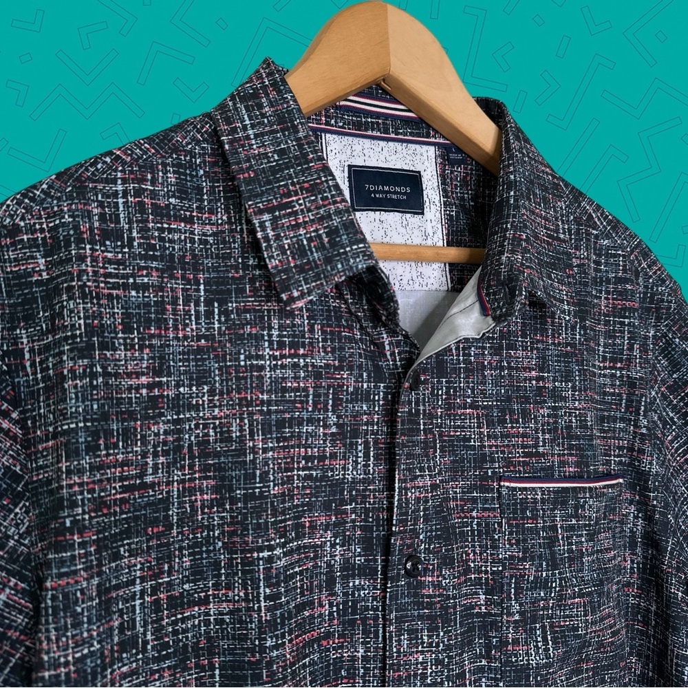 7 Diamonds 4 Way Stretch Button Down Shirt